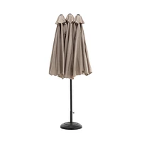 Streamdale Furniture 14.8 Ft Double Sided Outdoor Umbrella Rectangular Large With Crank (Khaki)