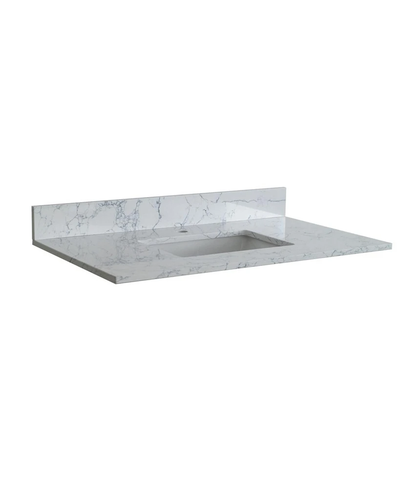 Simplie Fun Carrara Jade Marble Vanity Top with Sink