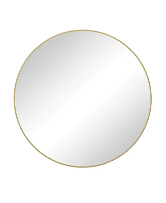 Simplie Fun Gold Metal Framed 48" Wall Mirror - Oversized Circular Vanity Mirror