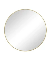 Simplie Fun Gold Metal Framed 48" Wall Mirror - Oversized Circular Vanity Mirror