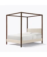 Simplie Fun Pelican Canopy Platform Bed - Pearl White - Queen