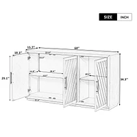 Streamdale Furniture Large Retro Sideboard with Adjustable Shelves & Handles