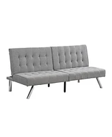 Simplie Fun Wood Frame, Stainless Leg, Futon, Sofa Bed Grey