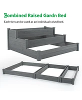 Streamdale Furniture 48.6 X 48.6 X 21In Raised Garden Bed Horticulture Outdoor Elevated Flower Box