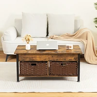 Streamdale Furniture Brown Coffee Table with Lifting Desk & Storage