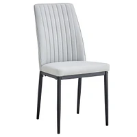 Set of 4 Upholstered Dining Chairs with Metal Legs