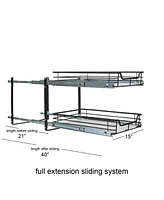 Household Essentials Glidez Multipurpose Paint-Finished Steel Pull-Out/Slide-Out Storage Organizer with Plastic Liners for Under Cabinet Dual-Slide 2