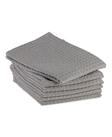 Design Imports Cotton Kitchen Collection Dishtowel Set, 18x26", Gray, 6 Piece