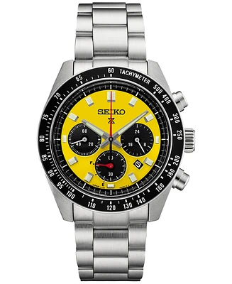 Seiko Men's Chronograph Solar Prospex Speedtimer Stainless Steel Bracelet Watch 41mm
