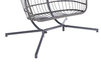 2 Person Outdoor Rattan Hanging Chair Patio Wicker Egg Chair