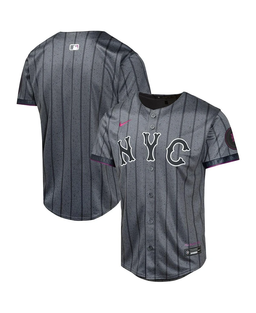 Nike Boys and Girls Graphite New York Mets 2024 City Connect Limited Jersey