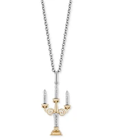 Diamond Lumiere Candlestick Pendant Necklace (1/10 ct. t.w.) in Sterling Silver & 10k Gold, 16" + 2" extender