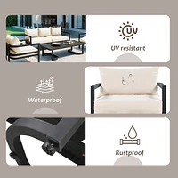 Outdoor Steel Sofa Set, Waterproof and Anti-uv