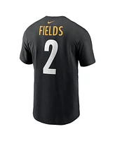 Nike Men's Justin Fields Black Pittsburgh Steelers Player Name Number T-Shirt