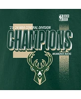 Fanatics Men's Hunter Green Milwaukee Bucks 2024 Central Division Champions Locker Room T-Shirt