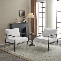 Streamdale Furniture Chic White Accent Chair with Removable Cushions