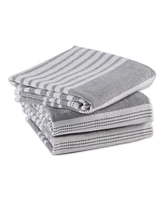 Design Imports French Terry Collection Kitchen Dishtowel Set, 18x28", Mineral Gray Stripe, 3 Piece