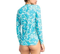 Roxy Juniors' Sea Skippin Floral-Print Long-Sleeve Rashguard