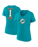 Fanatics Women's Branded Aqua Miami Dolphins Mother's Day V-Neck T-Shirt