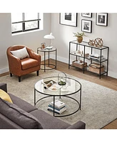 Slickblue Console Sofa Table With 3 Shelves, Steel Frame