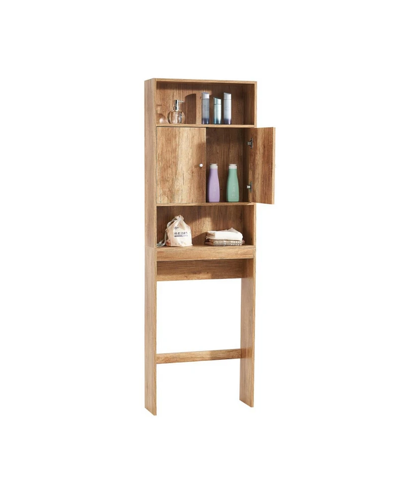 Simplie Fun Home Bathroom Shelf Over-The-Toilet, Bathroom Spacesaver, Bathroom, Toilet Storage Cabinet, Wood