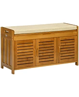 Simplie Fun Bamboo Shoe Bench with Hidden Storage