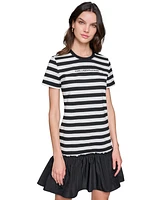 Karl Lagerfeld Paris Women's Striped Short-Sleeve Dress