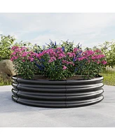 Streamdale Furniture 47.24x11.4" Tall Round Metal Garden Bed for Vegetables and Flowers