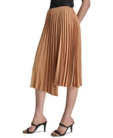 Dkny Women's Asymmetric Pleated Pull-On Midi Skirt