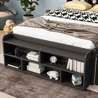 Full Bed With Bookcase Headboard, Under Bed Storage Drawers And Bed End Storage Case, Espresso