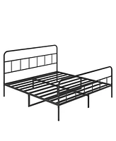 Simplie Fun Metal Platform Bed Frame With Headboard, Sturdy Metal Frame, No Box Spring Needed(King)