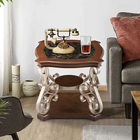 Streamdale Furniture Marble Top End Table with Metal Legs