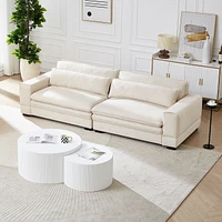 Streamdale Furniture Modern Beige Upholstered Sofa for Multiple Spaces