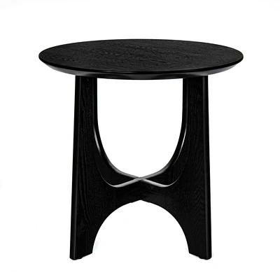 Simplie Fun 25" Round End Table, Wooden Side Table, Nightstand For Bedroom, Living Room, Reception Room