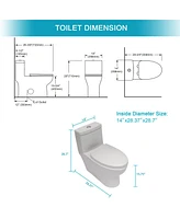 Streamdale Furniture Ceramic One Piece Toilet, Dual Flush With Soft Closing Seat 0001