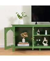 Streamdale Furniture Stylish 71-Inch Tv Stand with Antique Green Glass Door