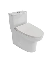 Streamdale Furniture Ceramic One Piece Toilet, Dual Flush With Soft Closing Seat 0002