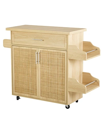 Simplie Fun Multi-Purpose Kitchen Island Cart with Storage and Convenience