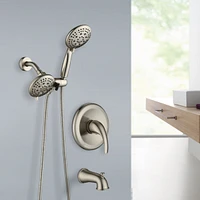 Classic High Pressure Single Handle 7 Function Rain Shower Head With Handheld Shower With Tub Spout