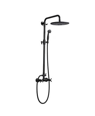 Streamdale Furniture Matte Black Dual Shower Combo System