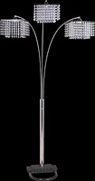 84"H 3-Shade Crystal Inspired Arch Floor Lamp