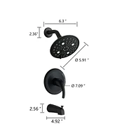 Streamdale Furniture Single Handle 5-Functions Shower Head Set With Tub Spout (Valve Included)