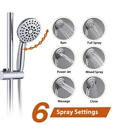 Streamdale Furniture 6 Inch Rain Shower Head With Handheld Shower Head Bathroom Rain Shower System