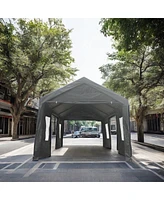 12x20 Feet Heavy Duty Outdoor Portable Garage Ventilated Canopy Carports Car Shelter
