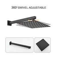 Matte Black 10" Brass Shower System