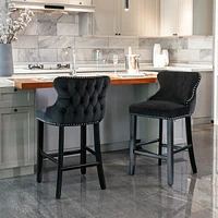 Streamdale Furniture Modern Velvet Wingback Bar Stools, Set of 2