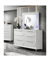 Streamdale Furniture Tarian Mirror with Led, Pearl White Finish