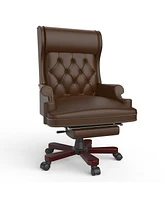 Streamdale Furniture Ergonomic High Back Office Chair with Footstool - Brown