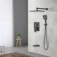 Streamdale Furniture Wall Mounted Shower System with Handheld and Rainfall Shower Heads