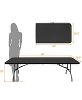 Portable Plastic Camping Table, High Load Bearing Foldable Black Table